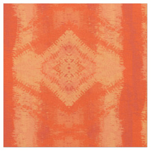 Orange Mix Ikat Tribal Diamond Mönster Tyg