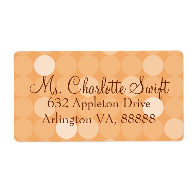 Orange Mod Polka Dot Baby Shower Returadress Fraktsedel (Framsidan)