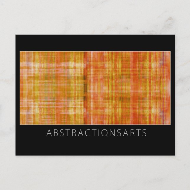 Orange Modern Art-vykort Vykort (Framsida)