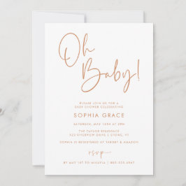 Orange Modern Boho Gender Neutral Baby Shower Inbjudningar