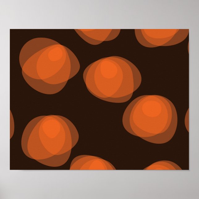Orange, modern, coola, trendigets abstrakt blommor poster (Framsidan)