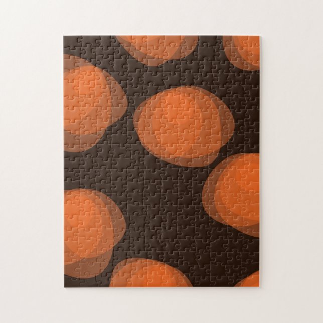 Orange, modern, coola, trendigets abstrakt blommor pussel (Vertikal)