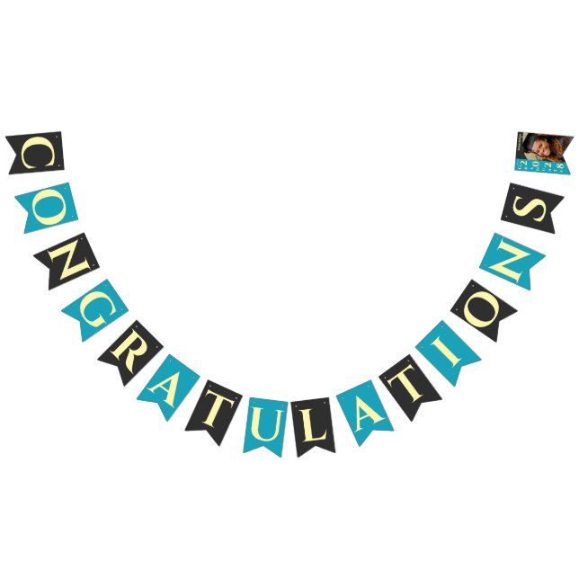 Orange Modern Examen Foto Grattis Vimplar (Alla)