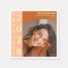 Orange Modern Foto Examenfestivitéer Pappersservett