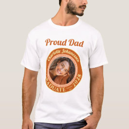 Orange Modern Fotografi Stolt Pappa Examen T-Shirt
