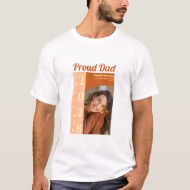 Orange Modern Fotografi Stolthet Pappa Examen T-Sh T Shirt
