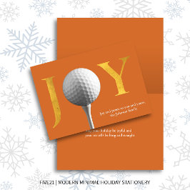 Orange Modern Golf Joy & Peace Foldad jul Helgkort