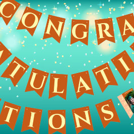 Orange Modern Graduation Photo Congratulations Vimplar