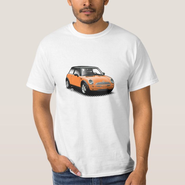 Orange modern mini- bilT-tröja Tee Shirt (Framsida)