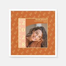 Orange Modern Photo Graduation Party Pappersservett