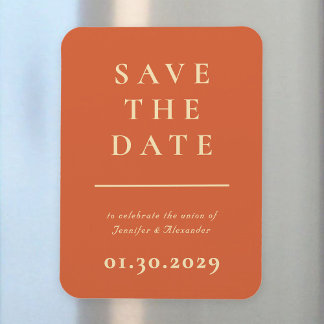 Orange Modern Spara datum Magnet