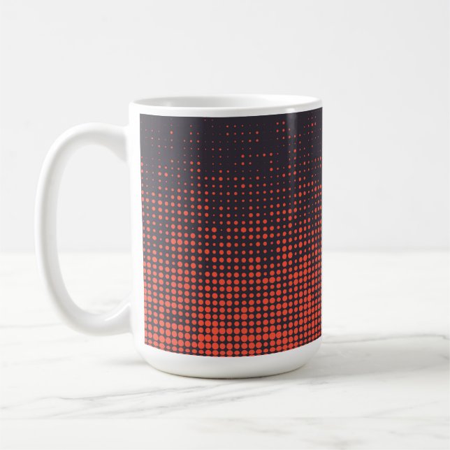 Orange, modern, stadsraster mönster-design kaffemugg (Vänster)