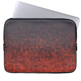 Orange, modern, stadsraster mönster-design laptop fodral