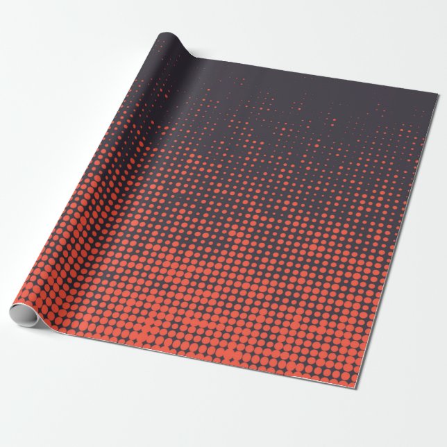 Orange, modern, stadsraster mönster-design presentpapper (Utrullad)