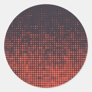 Orange, modern, stadsraster mönster-design runt klistermärke