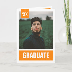 Orange Modern Texturerat foto Studenten Inbjudan
