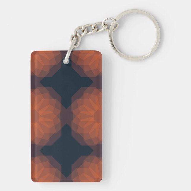 Orange, modern utstrykning av geometrisk blomma (Baksidan)