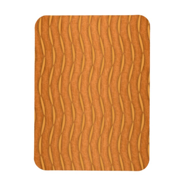 Orange Modern Vertikal Randig Design Magnet (Vertikal)