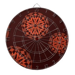 Orange, moderna, dekorativa, geometriska blommor darttavla