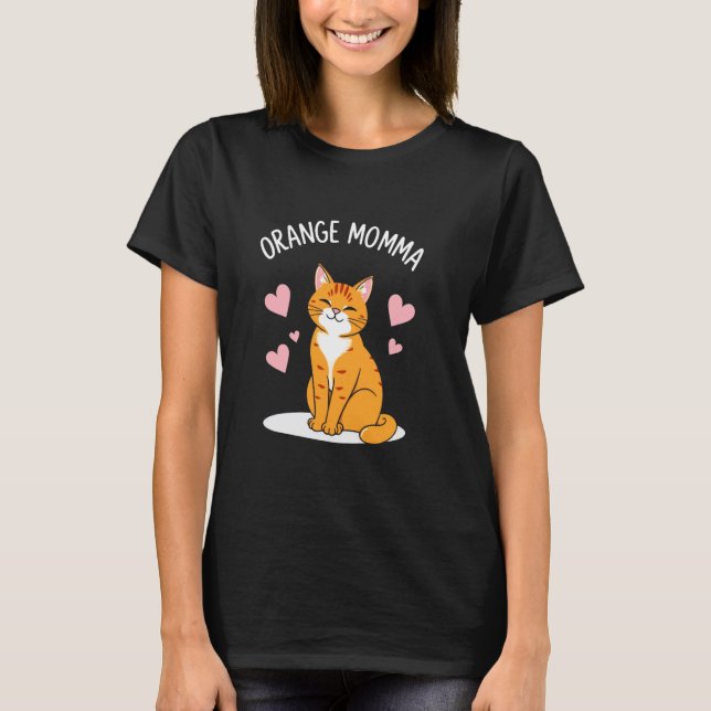 ORANGE MOMMA Katt T Shirt (Framsida)