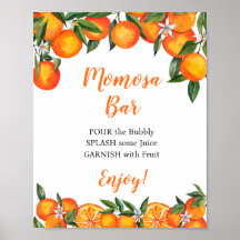 Orange Momosa Pub Baby Shower Drink Sign