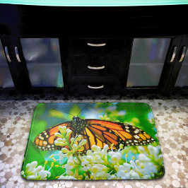 Orange Monarch Butterfly Photo Modern Enkel, djärv Badrumsmatta