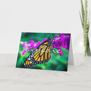 Orange Monarch Butterfly Utforska ett modernt skri Kort