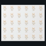 Orange monogram bröllopsdusch lägg till namn moder presentpapper<br><div class="desc">vacker design</div>