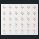 Orange monogram bröllopsdusch lägg till namn moder presentpapper<br><div class="desc">vacker design</div>