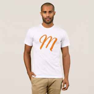 Orange Monogram egen Namn-ersättningstext T Shirt