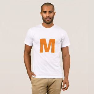 Orange Monogram egen Namn-ersättningstext T Shirt