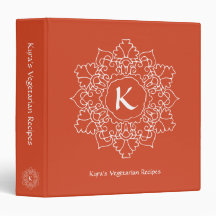 Orange Monogram Modern Mandala Anpassningsbar Reci