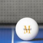 Orange Monogram och Namn Personlig Pingisboll<br><div class="desc">Anpassningsbarna skriver ut ping pong bollar personlig med ditt namn och monogram eller annan anpassningsbar. Klicka på Anpassa om du vill redigera typsnitt och färg eller lägga till egen text och bilder om du vill skapa en unik gåva av ett slag.</div>