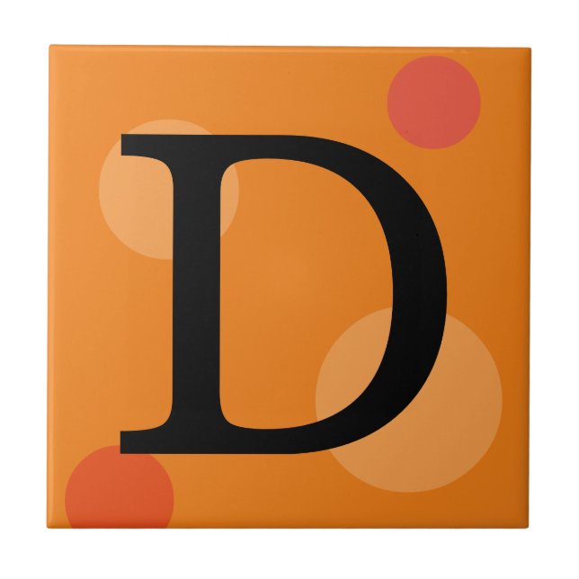 ORANGE MONOGRAM OCH POLKA DOTS TILER KAKELPLATTA (Framsidan)