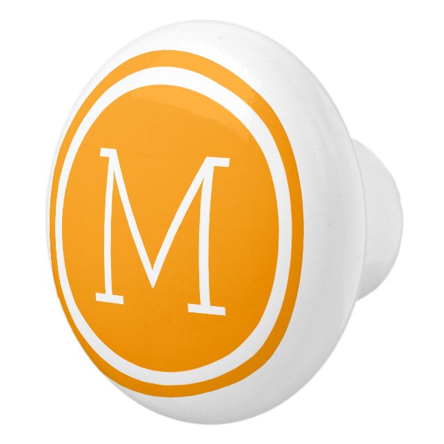 Orange Monogram Personlig Drawer-knapp Knopp (Höger)