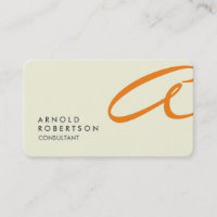 Orange Monogram Plain Beige Trendig Affärskort