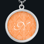 Orange Monogram Sterling silver Necklace Silverpläterat Halsband<br><div class="desc">Vacker Snöre Sterling silver Necklace - färg kan bytas ut mot bakgrund. Underbar som bröllopsförmån,  bröllop-gåva,  födelsedagspresent eller helgdag.</div>