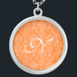 Orange Monogram Sterling silver Necklace Silverpläterat Halsband<br><div class="desc">Vacker Snöre Sterling silver Necklace - färg kan bytas ut mot bakgrund. Underbar som bröllopsförmån,  bröllop-gåva,  födelsedagspresent eller helgdag.</div>