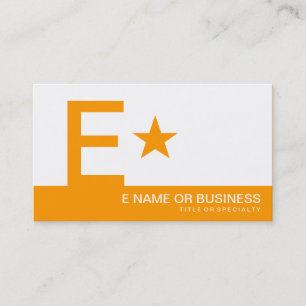 orange monogram stjärna visitkort
