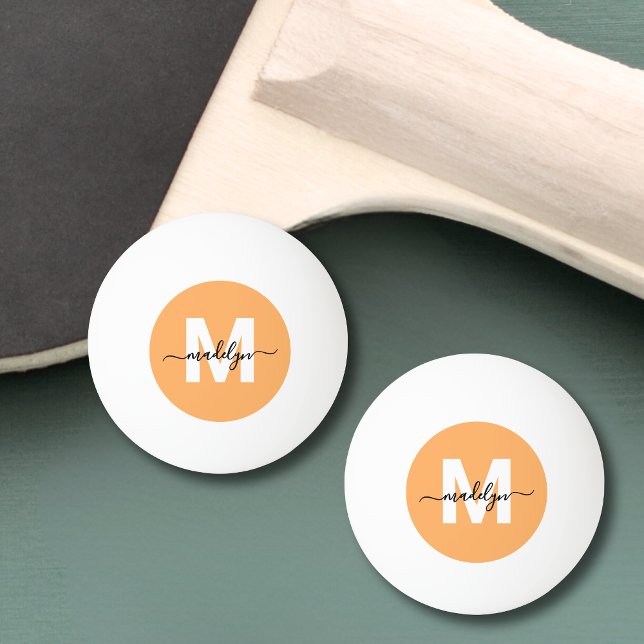 Orange Monogramm Pingisboll (Orange Monogram Ping Pong Ball)