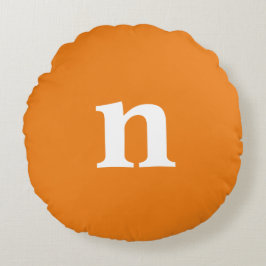 Orange Monogramm Rund Kudde