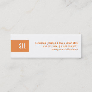 Orange Monogramremsa Mini Visitkort