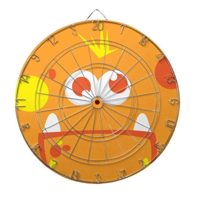 Orange Monster Ansikte Dart Board Piltavla (Framsidan)