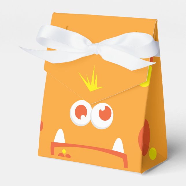 Orange Monster Ansikte Gift Box Presentaskar (Framsidan Sidan)