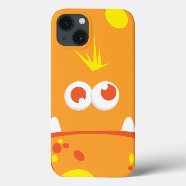 Orange Monster Ansikte iPad Case (Baksida)