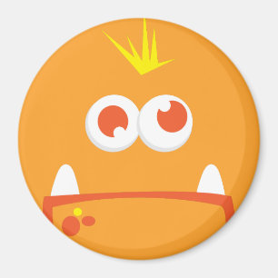 Orange Monster Ansikte Magnet