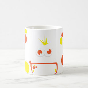 Orange Monster Ansikte Mugg