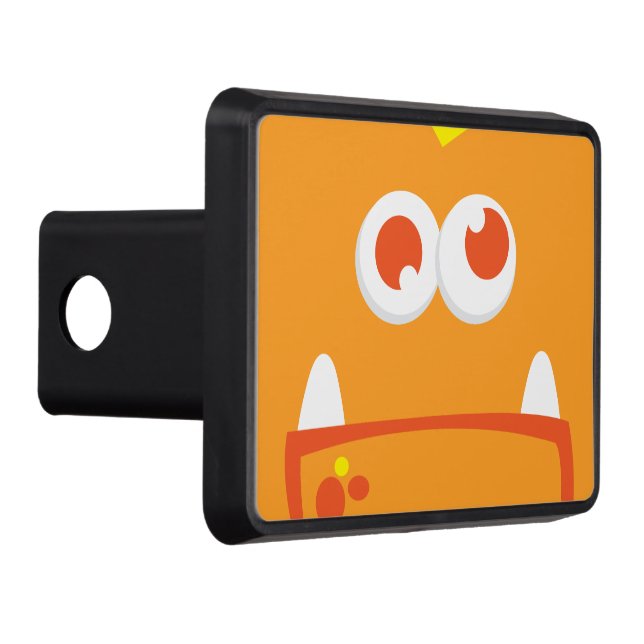 Orange Monster Ansikte Trailer Hitch Cover Dragkroksskydd (Höger)