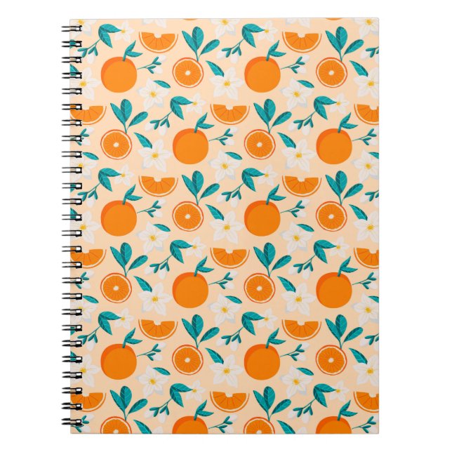 Orange Mönster | Frisk Citrusdesign Anteckningsbok (Framsidan)