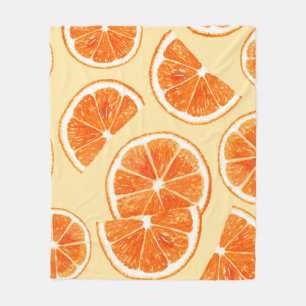 orange mönster frukt, kosthållning, vattenfärg ill fleecefilt